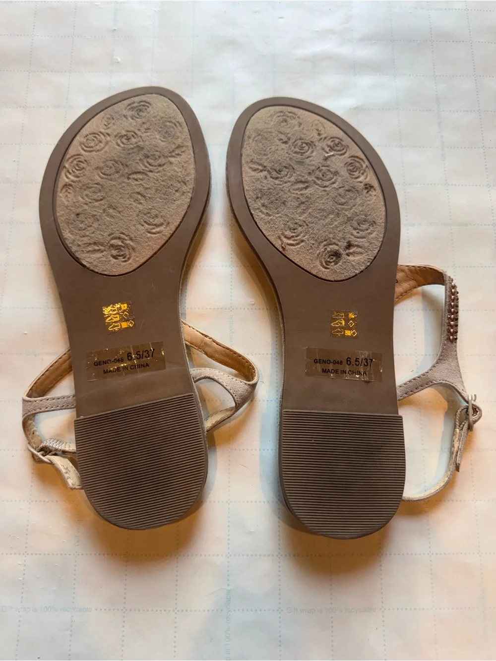 Chinese Laundry Rhinestone T-Strap Sandals - Taupe